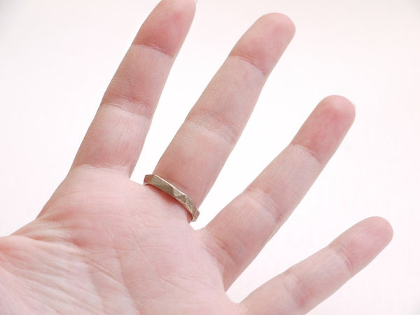 Faceted Heart Ring in Stainless Steel
