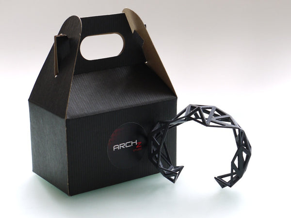 Triangulated Cuff bracelet in Pink. 3d printed.