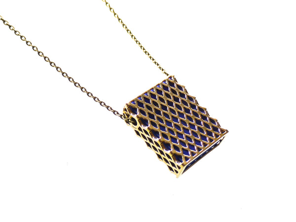 brass 3d printed pendant